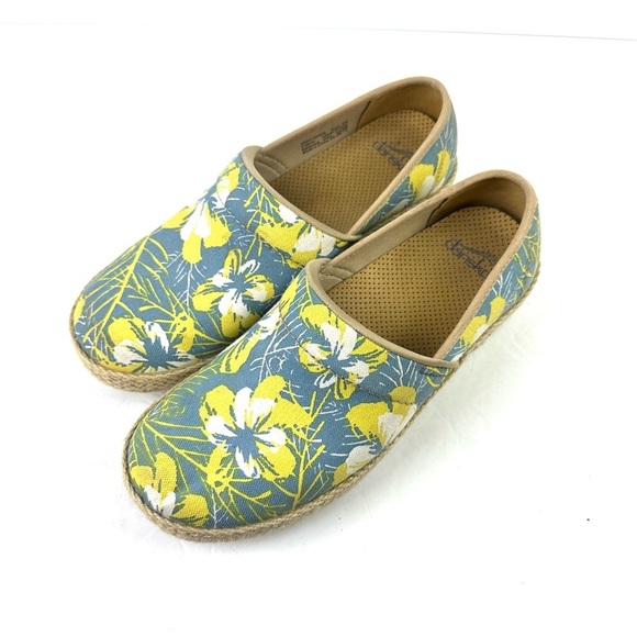 Dansko Victoria Clogs 39 Hawaiin Tahiti Floral Canvas Slip On Shoes Womens - Picture 2 of 12
